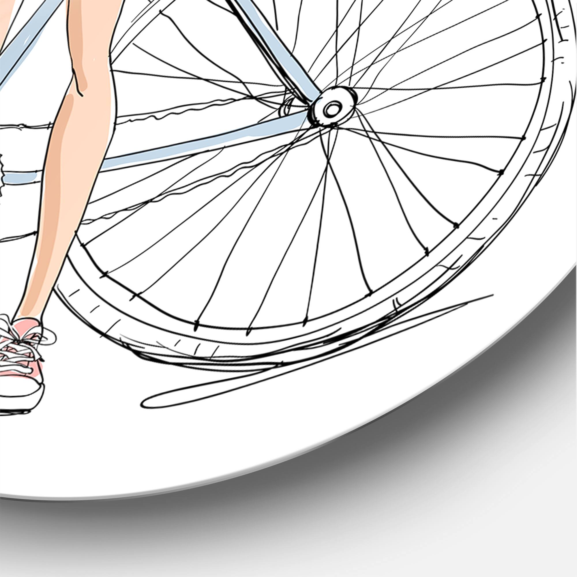 Designart - Young Girl With Bicycle